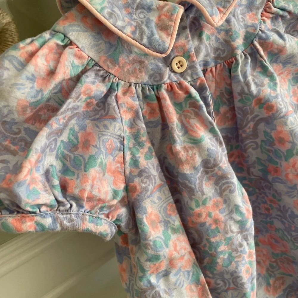 Boutique Heirloom Floral Bubble Romper – Classic Vintage Style